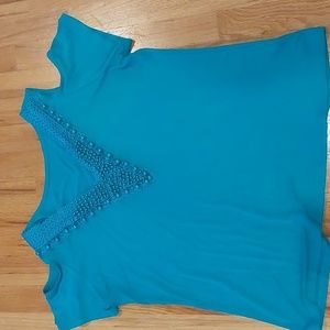 Pretty turquoise beaded top